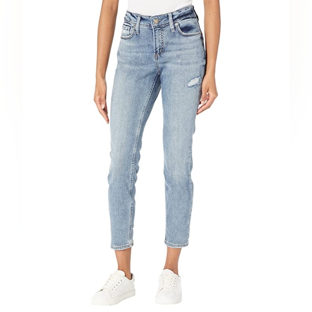 Silver Jeans Co. Womens Elyse Curvy-Fit Skinny Indigo 34x29
